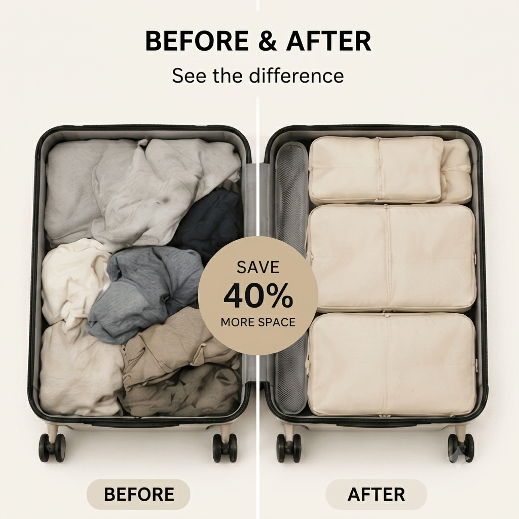 Compression Packing Cubes – 4 Piece Travel Set